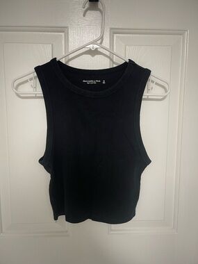 Abercrombie & Fitch Black Cropped Rib Tank